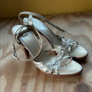 Chic Gold Strappy Heels